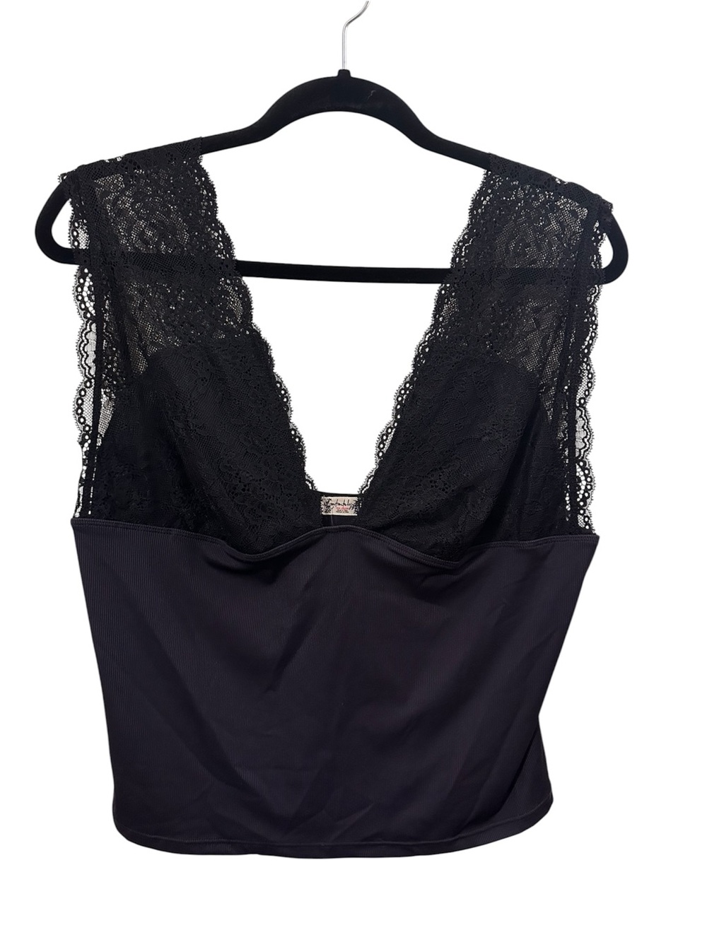 Free People Black Lace V-Neck tank